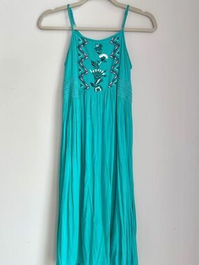 Mudd Turquoise Embroidered Girls Maxi Dress